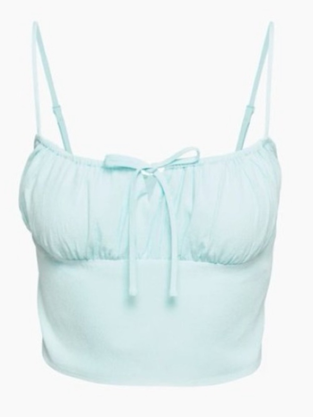 Aritzia Sunday Best Delilah Blouse- Frosted Aquamarine Blue Milkmaid Tank Top